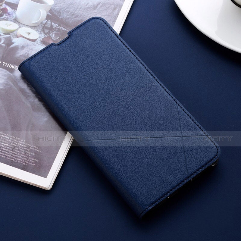 Coque Portefeuille Livre Cuir Etui Clapet T06 pour Huawei Honor V20 Bleu Plus