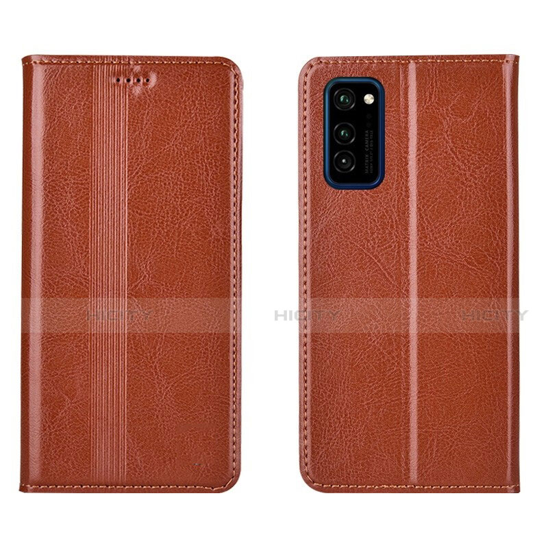 Coque Portefeuille Livre Cuir Etui Clapet T06 pour Huawei Honor View 30 Pro 5G Orange Plus