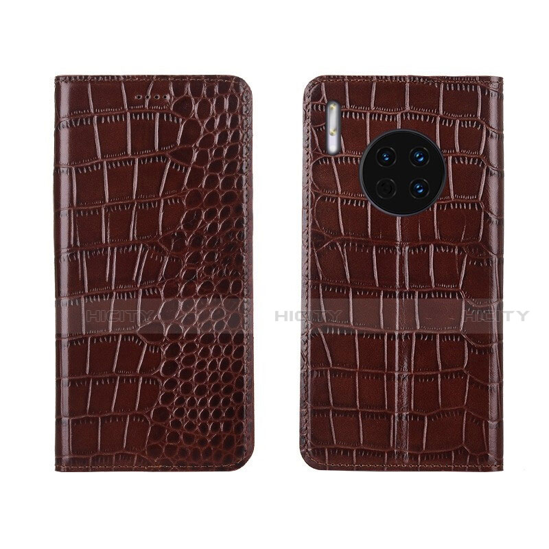 Coque Portefeuille Livre Cuir Etui Clapet T06 pour Huawei Mate 30 5G Marron Plus