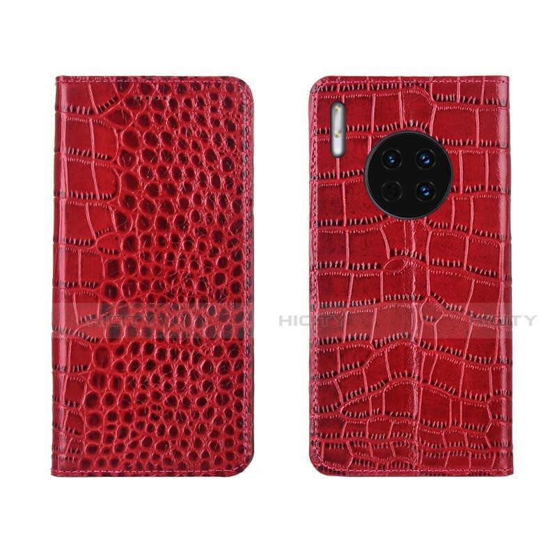 Coque Portefeuille Livre Cuir Etui Clapet T06 pour Huawei Mate 30 5G Rouge Plus