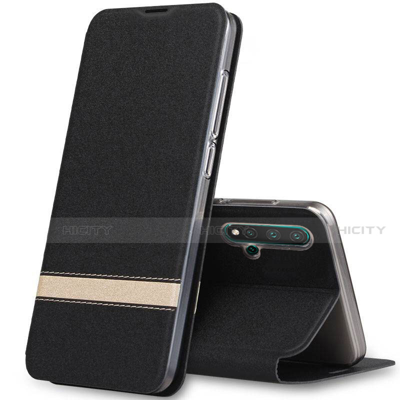 Coque Portefeuille Livre Cuir Etui Clapet T06 pour Huawei Nova 5 Pro Noir Plus