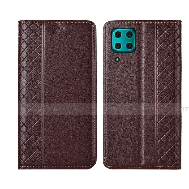 Coque Portefeuille Livre Cuir Etui Clapet T06 pour Huawei Nova 6 SE Marron Plus