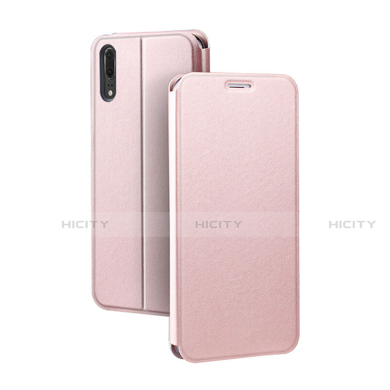 Coque Portefeuille Livre Cuir Etui Clapet T06 pour Huawei P20 Or Rose Plus