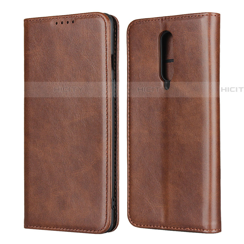 Coque Portefeuille Livre Cuir Etui Clapet T06 pour OnePlus 8 Marron Plus