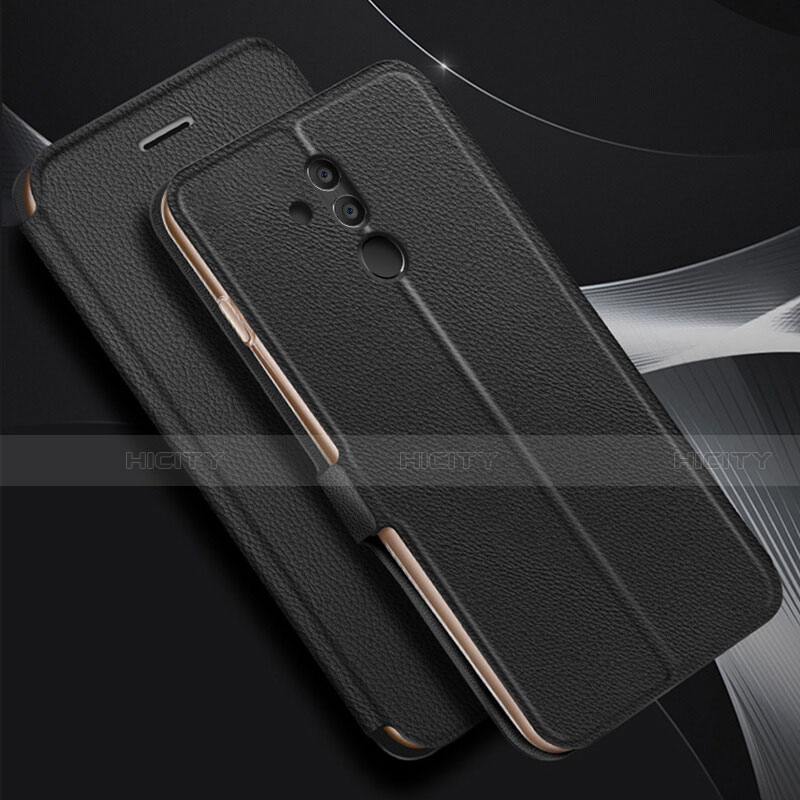 Coque Portefeuille Livre Cuir Etui Clapet T07 pour Huawei Mate 20 Lite Noir Plus