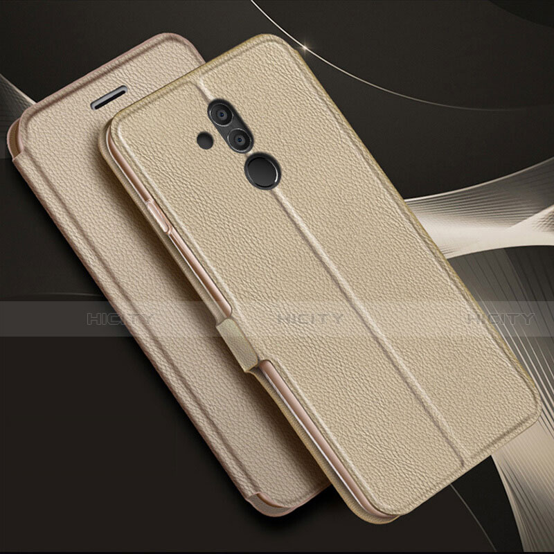 Coque Portefeuille Livre Cuir Etui Clapet T07 pour Huawei Mate 20 Lite Or Plus