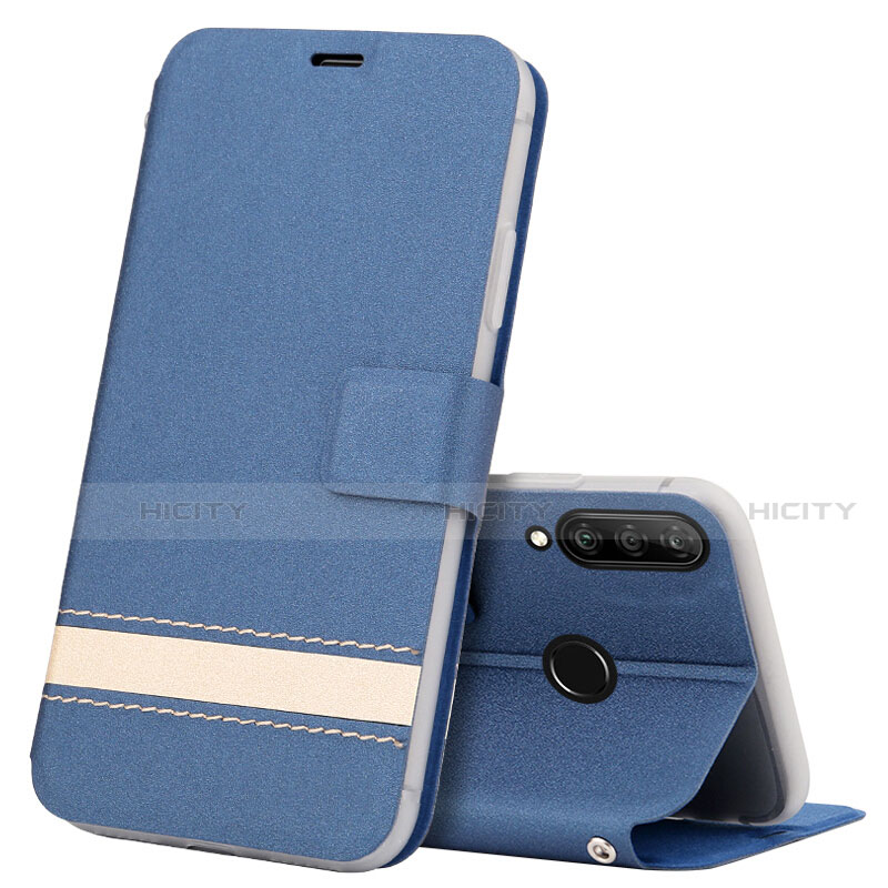 Coque Portefeuille Livre Cuir Etui Clapet T07 pour Huawei Nova 4e Bleu Plus