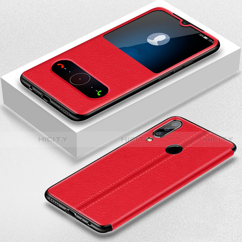 Coque Portefeuille Livre Cuir Etui Clapet T07 pour Huawei P Smart+ Plus (2019) Rouge Plus