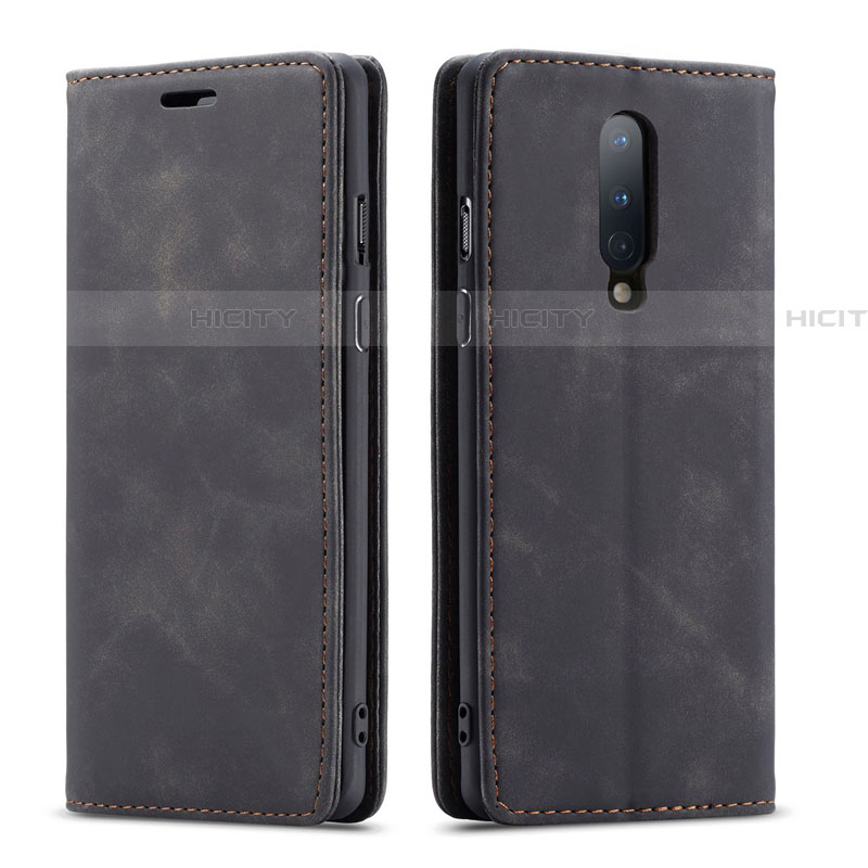 Coque Portefeuille Livre Cuir Etui Clapet T07 pour OnePlus 8 Noir Plus