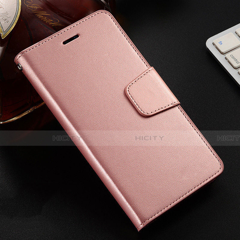 Coque Portefeuille Livre Cuir Etui Clapet T07 pour Oppo R17 Neo Or Rose Plus