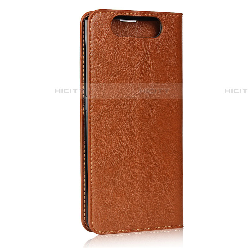 Coque Portefeuille Livre Cuir Etui Clapet T07 pour Samsung Galaxy A80 Orange Plus