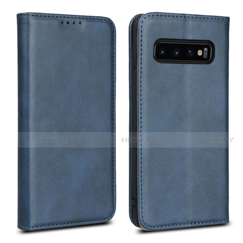 Coque Portefeuille Livre Cuir Etui Clapet T07 pour Samsung Galaxy S10 5G Bleu Plus