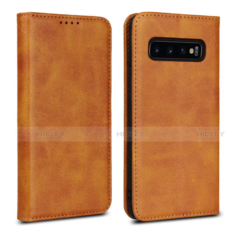 Coque Portefeuille Livre Cuir Etui Clapet T07 pour Samsung Galaxy S10 5G Orange Plus