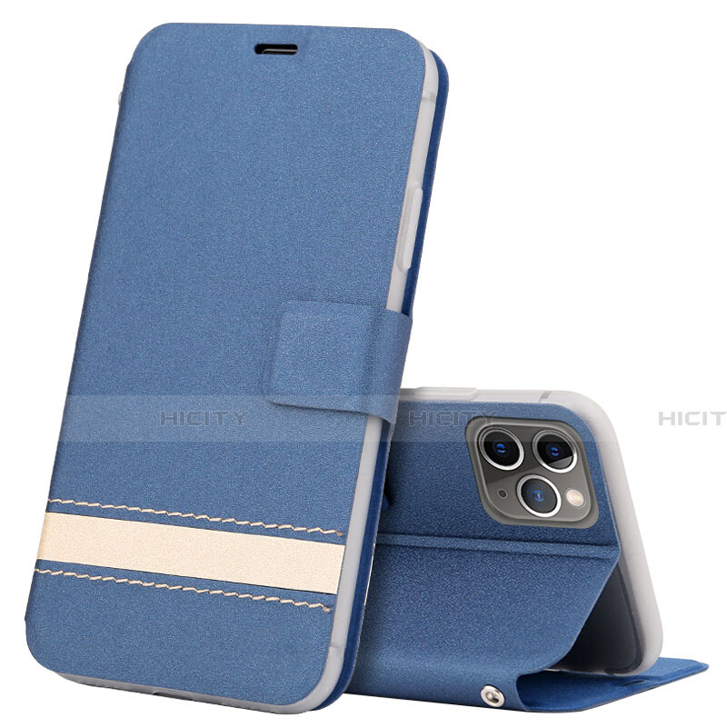 Coque Portefeuille Livre Cuir Etui Clapet T08 pour Apple iPhone 11 Pro Bleu Plus