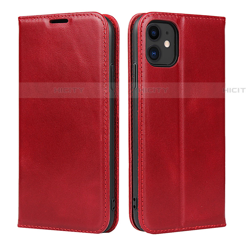 Coque Portefeuille Livre Cuir Etui Clapet T08 pour Apple iPhone 11 Rouge Plus