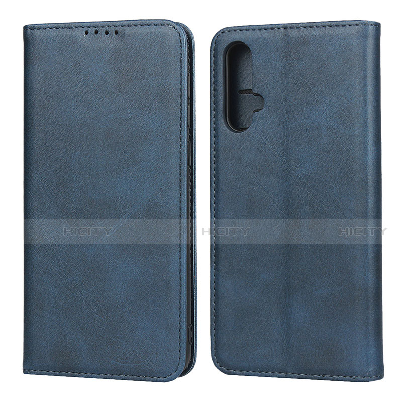 Coque Portefeuille Livre Cuir Etui Clapet T08 pour Huawei Nova 5 Pro Bleu Plus