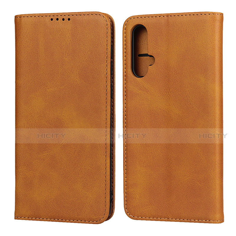 Coque Portefeuille Livre Cuir Etui Clapet T08 pour Huawei Nova 5 Pro Orange Plus