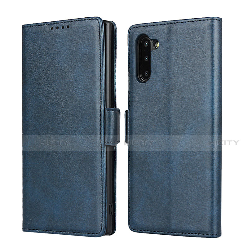 Coque Portefeuille Livre Cuir Etui Clapet T08 pour Samsung Galaxy Note 10 Bleu Plus