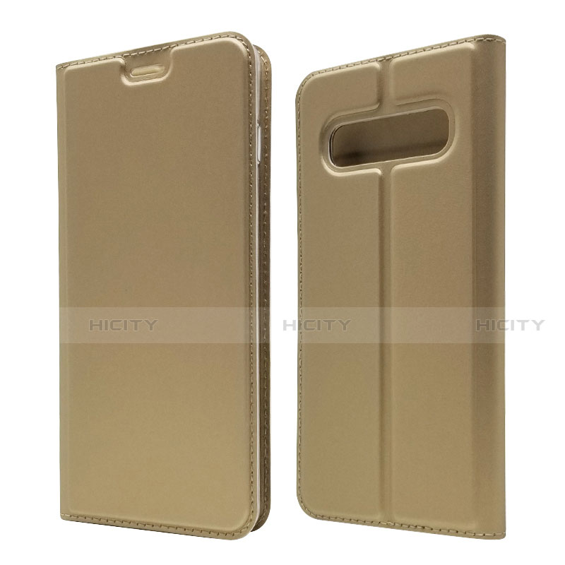 Coque Portefeuille Livre Cuir Etui Clapet T08 pour Samsung Galaxy S10 5G Or Plus