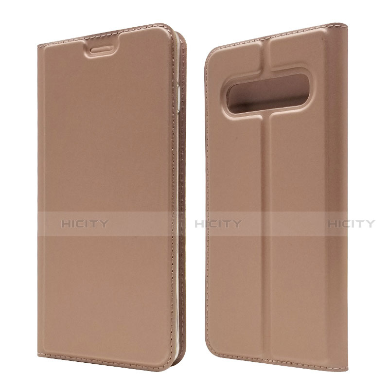 Coque Portefeuille Livre Cuir Etui Clapet T08 pour Samsung Galaxy S10 5G Or Rose Plus