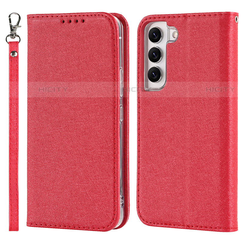 Coque Portefeuille Livre Cuir Etui Clapet T08D pour Samsung Galaxy S21 5G Rouge Plus