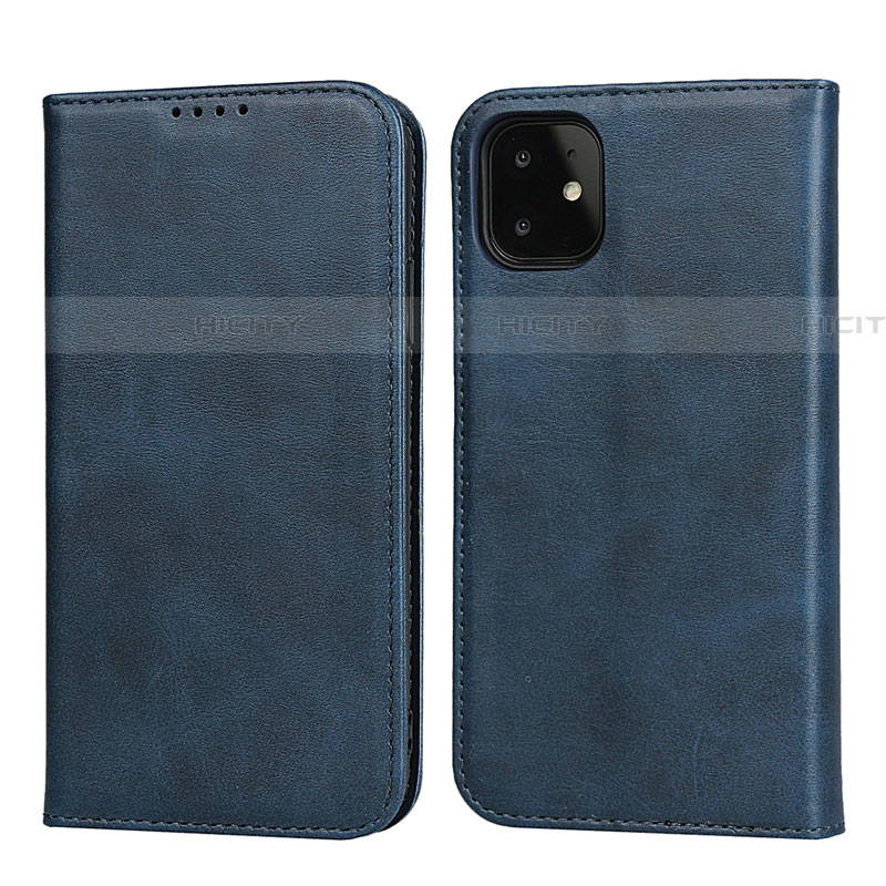 Coque Portefeuille Livre Cuir Etui Clapet T09 pour Apple iPhone 11 Bleu Plus