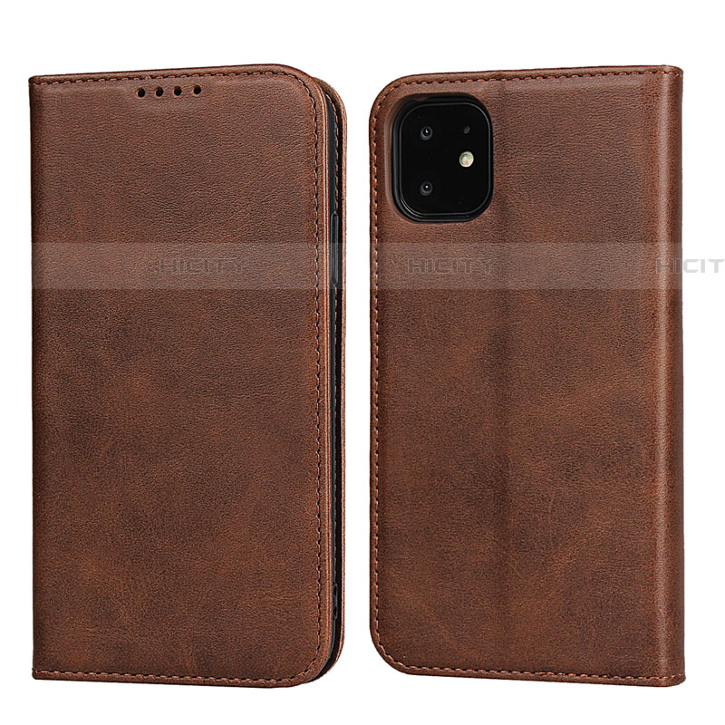 Coque Portefeuille Livre Cuir Etui Clapet T09 pour Apple iPhone 11 Marron Plus