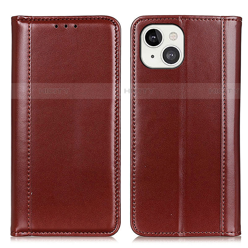 Coque Portefeuille Livre Cuir Etui Clapet T09 pour Apple iPhone 14 Plus Marron Plus