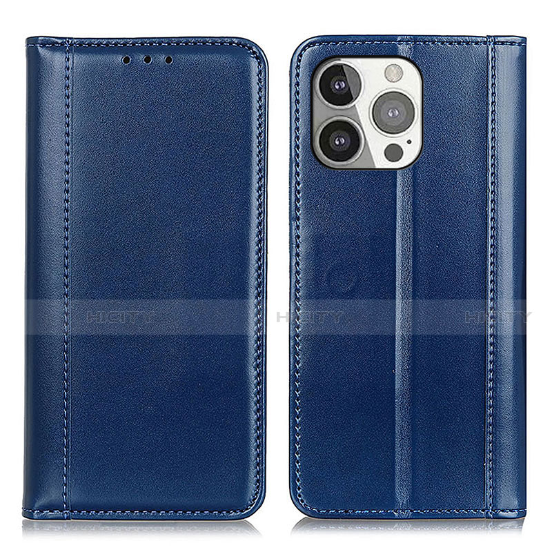 Coque Portefeuille Livre Cuir Etui Clapet T09 pour Apple iPhone 14 Pro Bleu Plus