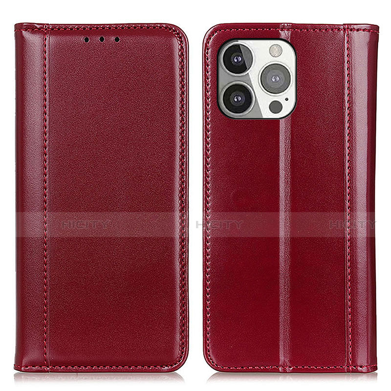 Coque Portefeuille Livre Cuir Etui Clapet T09 pour Apple iPhone 14 Pro Max Rouge Plus