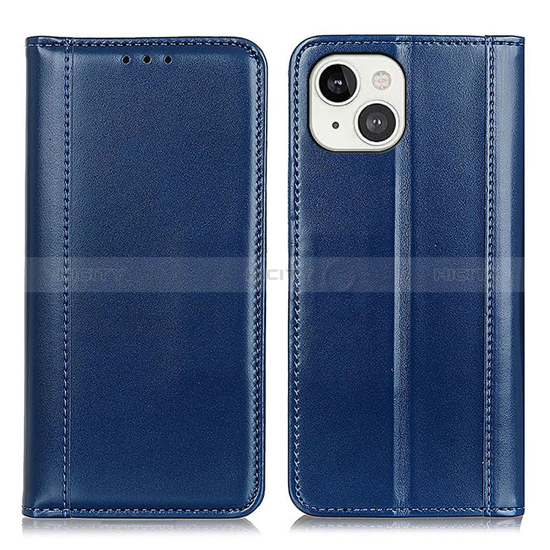 Coque Portefeuille Livre Cuir Etui Clapet T09 pour Apple iPhone 15 Bleu Plus