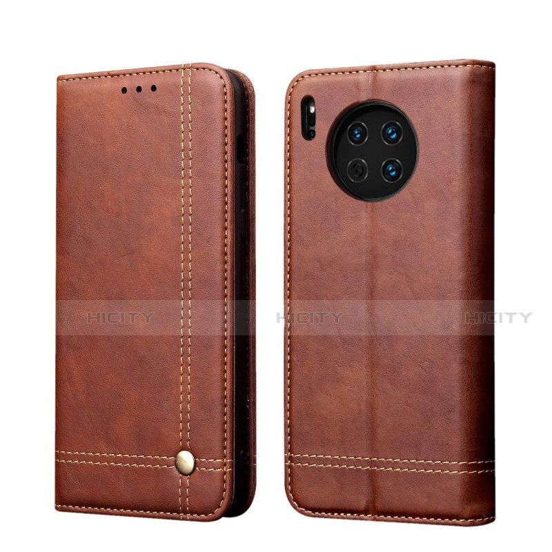 Coque Portefeuille Livre Cuir Etui Clapet T09 pour Huawei Mate 30 5G Marron Plus