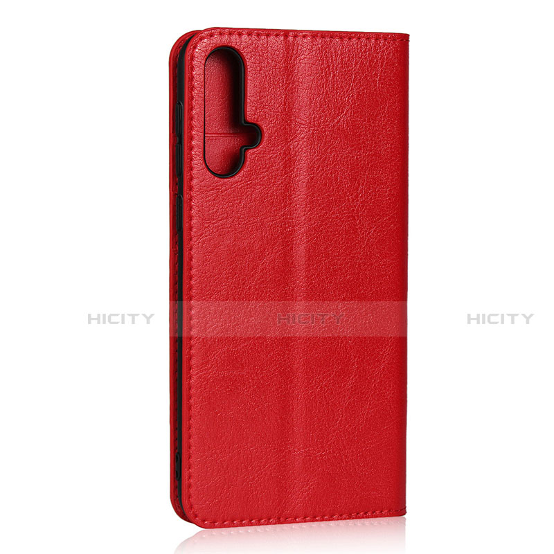 Coque Portefeuille Livre Cuir Etui Clapet T09 pour Huawei Nova 5 Rouge Plus