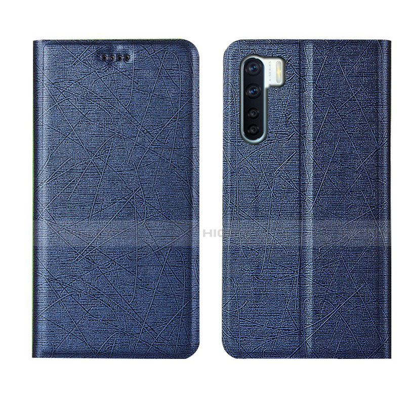 Coque Portefeuille Livre Cuir Etui Clapet T09 pour Oppo A91 Bleu Plus