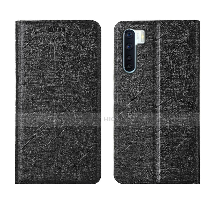 Coque Portefeuille Livre Cuir Etui Clapet T09 pour Oppo F15 Noir Plus