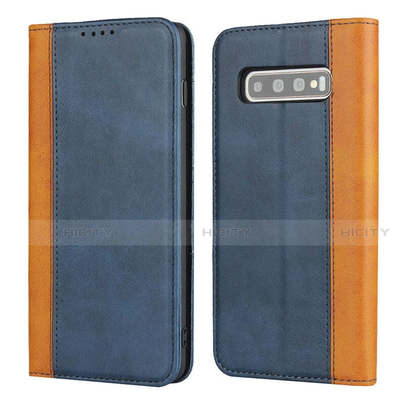 Coque Portefeuille Livre Cuir Etui Clapet T09 pour Samsung Galaxy S10 5G Bleu Plus