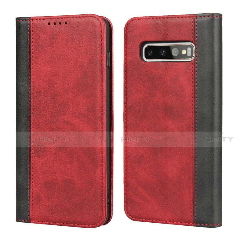 Coque Portefeuille Livre Cuir Etui Clapet T09 pour Samsung Galaxy S10 5G Rouge Plus