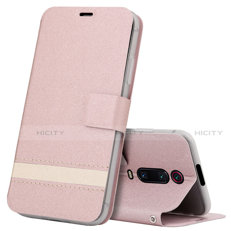 Coque Portefeuille Livre Cuir Etui Clapet T09 pour Xiaomi Mi 9T Or Rose Plus