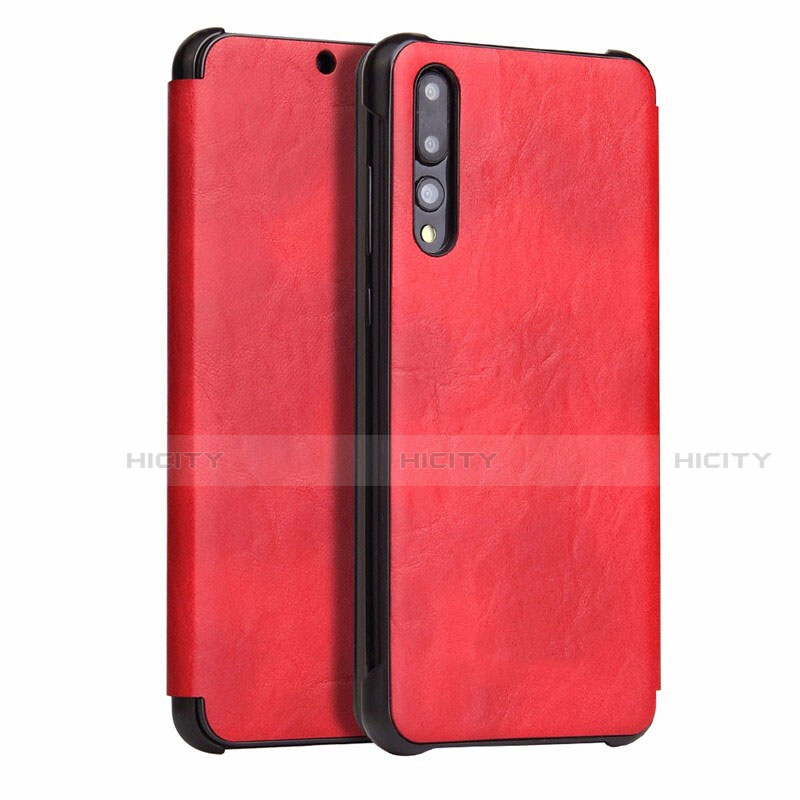 Coque Portefeuille Livre Cuir Etui Clapet T10 pour Huawei P20 Pro Rouge Plus