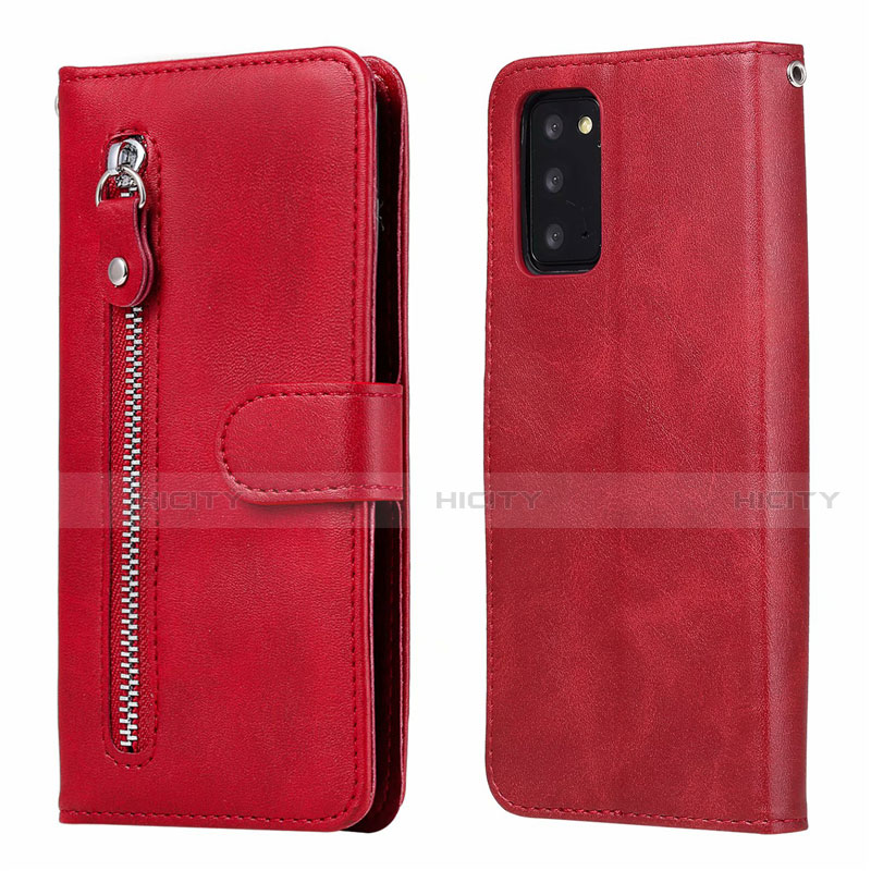 Coque Portefeuille Livre Cuir Etui Clapet T10 pour Samsung Galaxy Note 20 5G Rouge Plus