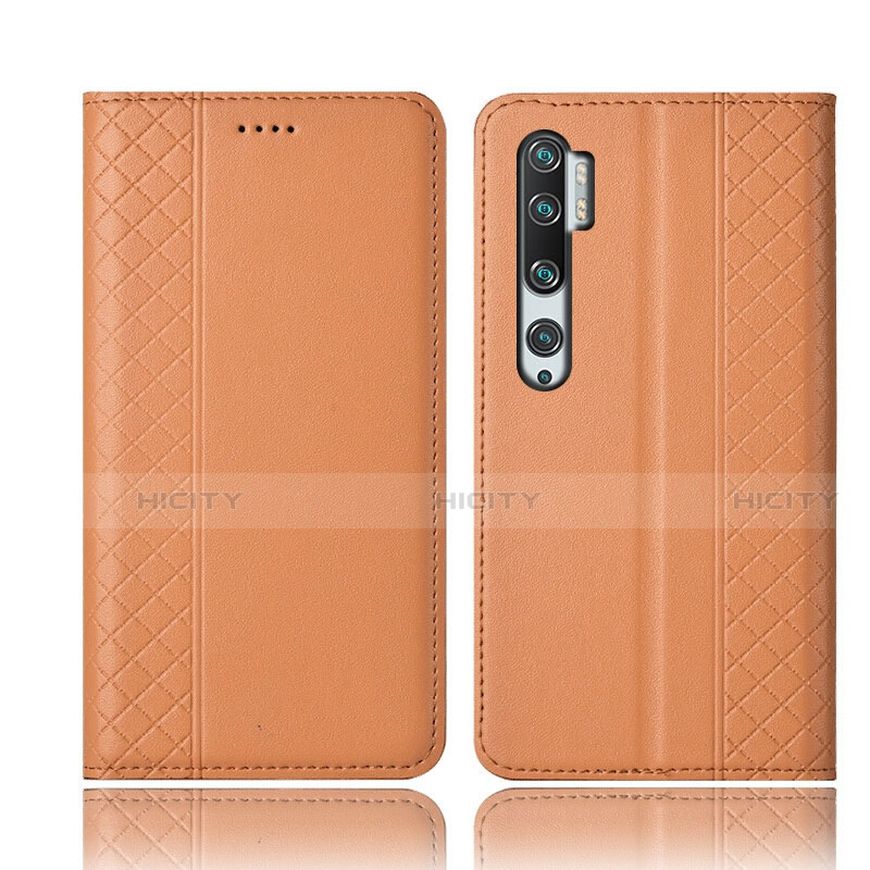 Coque Portefeuille Livre Cuir Etui Clapet T10 pour Xiaomi Mi Note 10 Pro Orange Plus