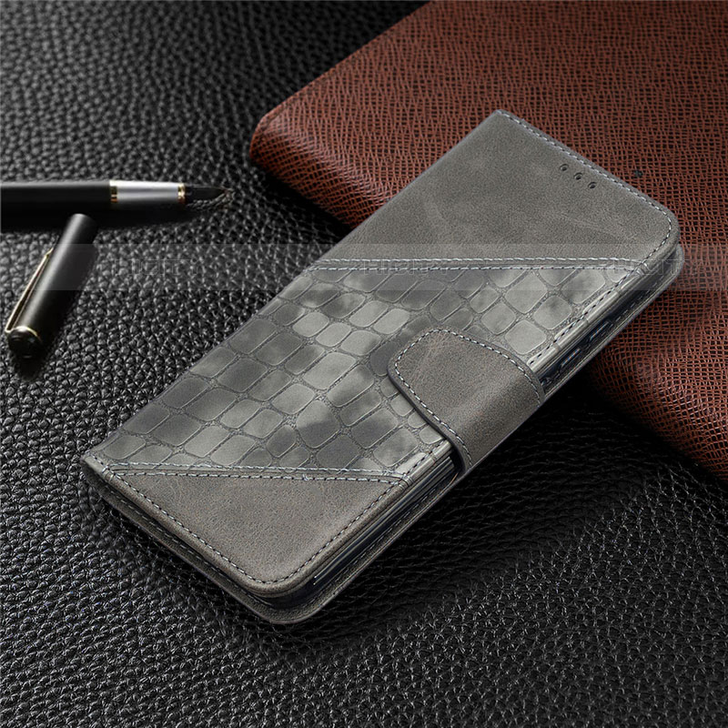 Coque Portefeuille Livre Cuir Etui Clapet T10 pour Xiaomi Redmi 9A Gris Plus