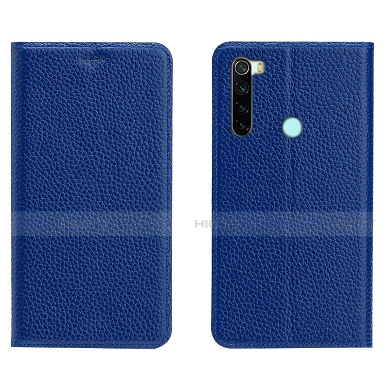 Coque Portefeuille Livre Cuir Etui Clapet T10 pour Xiaomi Redmi Note 8 (2021) Bleu Plus