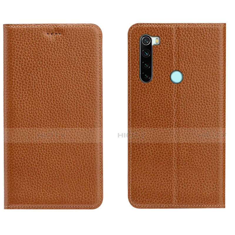 Coque Portefeuille Livre Cuir Etui Clapet T10 pour Xiaomi Redmi Note 8 (2021) Orange Plus