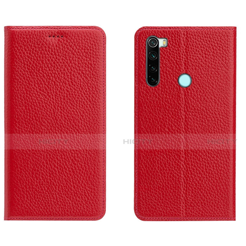 Coque Portefeuille Livre Cuir Etui Clapet T10 pour Xiaomi Redmi Note 8 (2021) Rouge Plus