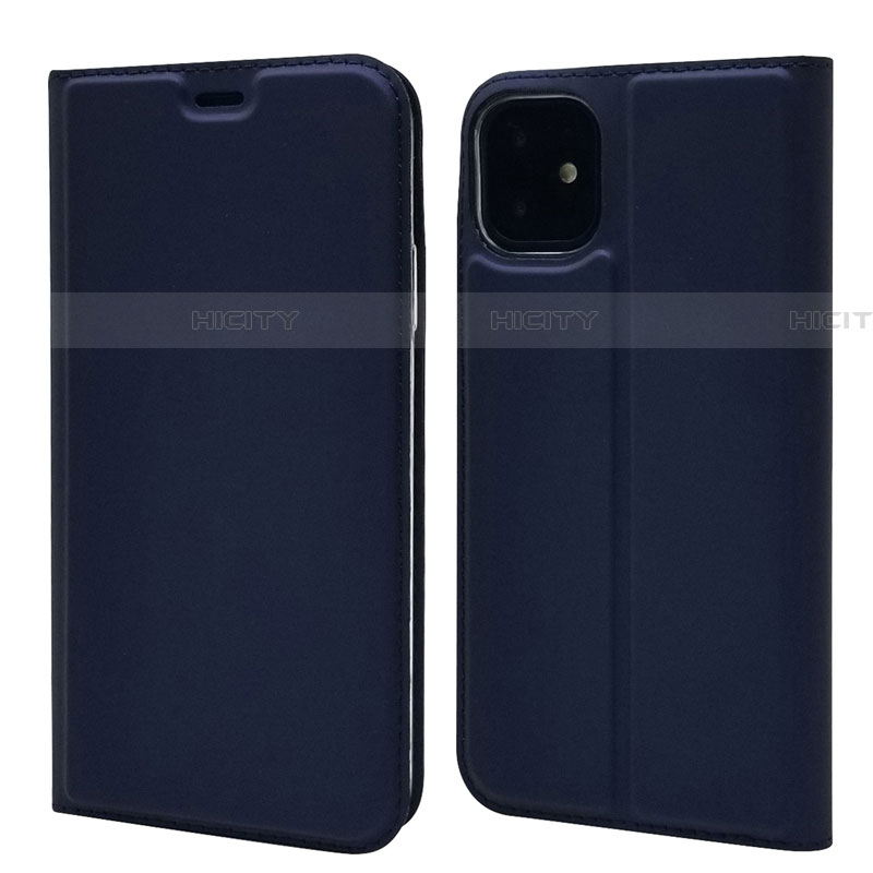 Coque Portefeuille Livre Cuir Etui Clapet T11 pour Apple iPhone 11 Bleu Plus