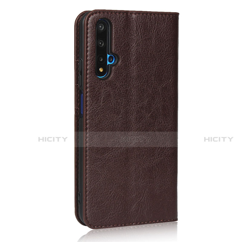 Coque Portefeuille Livre Cuir Etui Clapet T11 pour Huawei Honor 20 Marron Plus