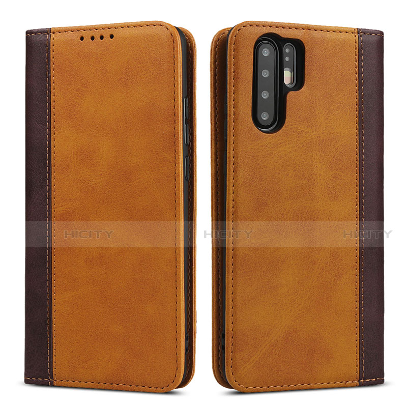 Coque Portefeuille Livre Cuir Etui Clapet T11 pour Huawei P30 Pro Orange Plus