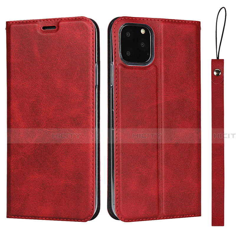 Coque Portefeuille Livre Cuir Etui Clapet T12 pour Apple iPhone 11 Pro Rouge Plus