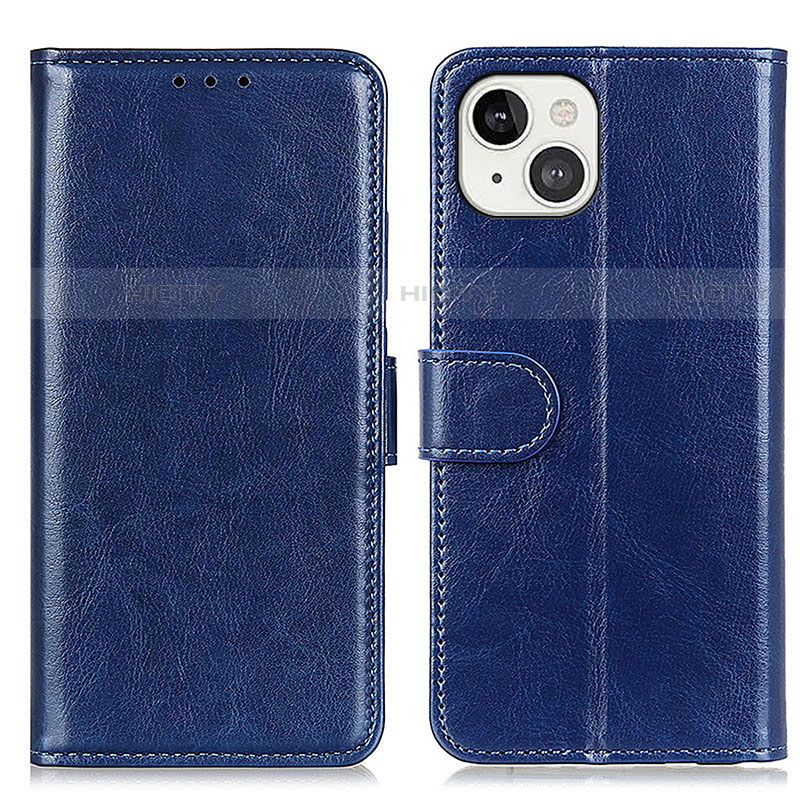 Coque Portefeuille Livre Cuir Etui Clapet T12 pour Apple iPhone 13 Bleu Plus